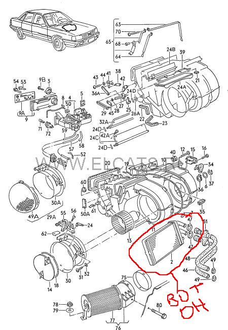 Замена радиатора печки Ауди 80