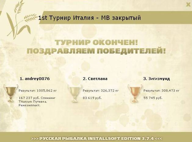  Ремкомплект • Praise-турниры • РУССКАЯ РЫБАЛКА
