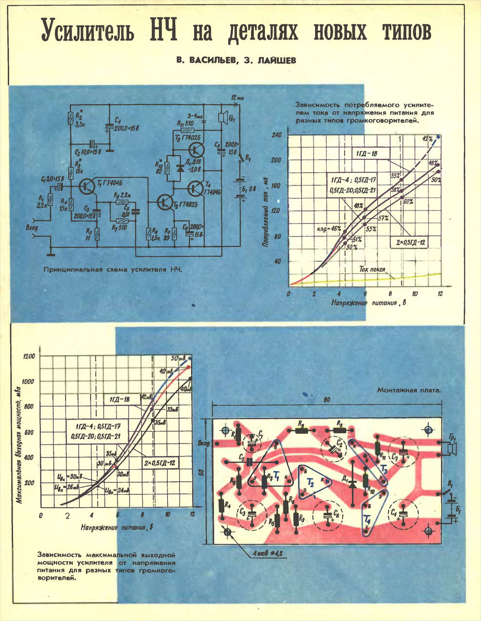 Унч на транзисторах гт402 гт404 схема усилителя