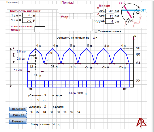 Рассчитать выкройку