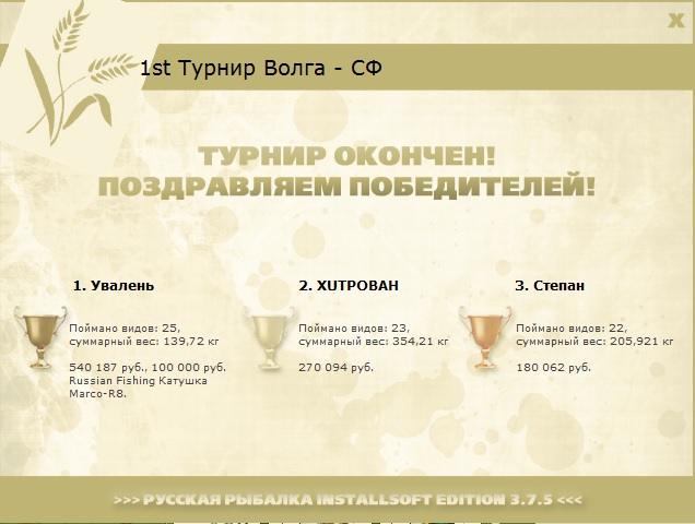  Разновидность • Praise-турниры • РУССКАЯ РЫБАЛКА