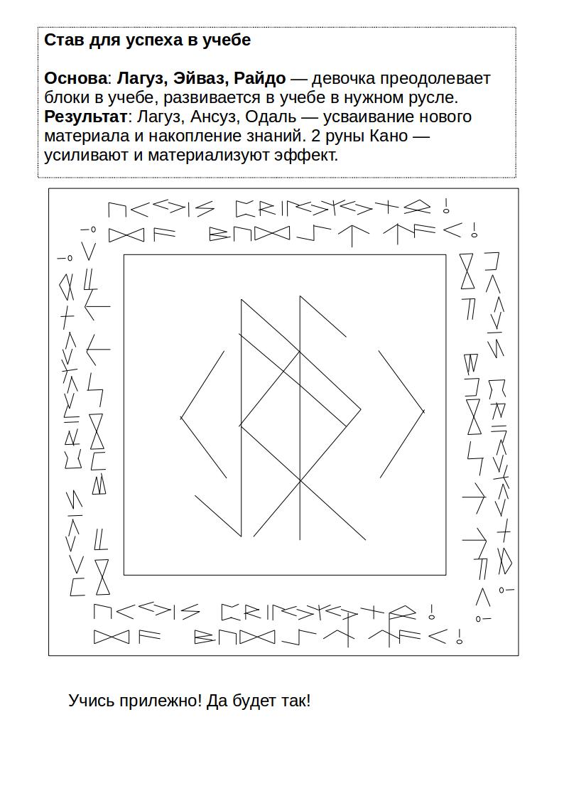 Руна на удачу на экзамене нарисовать