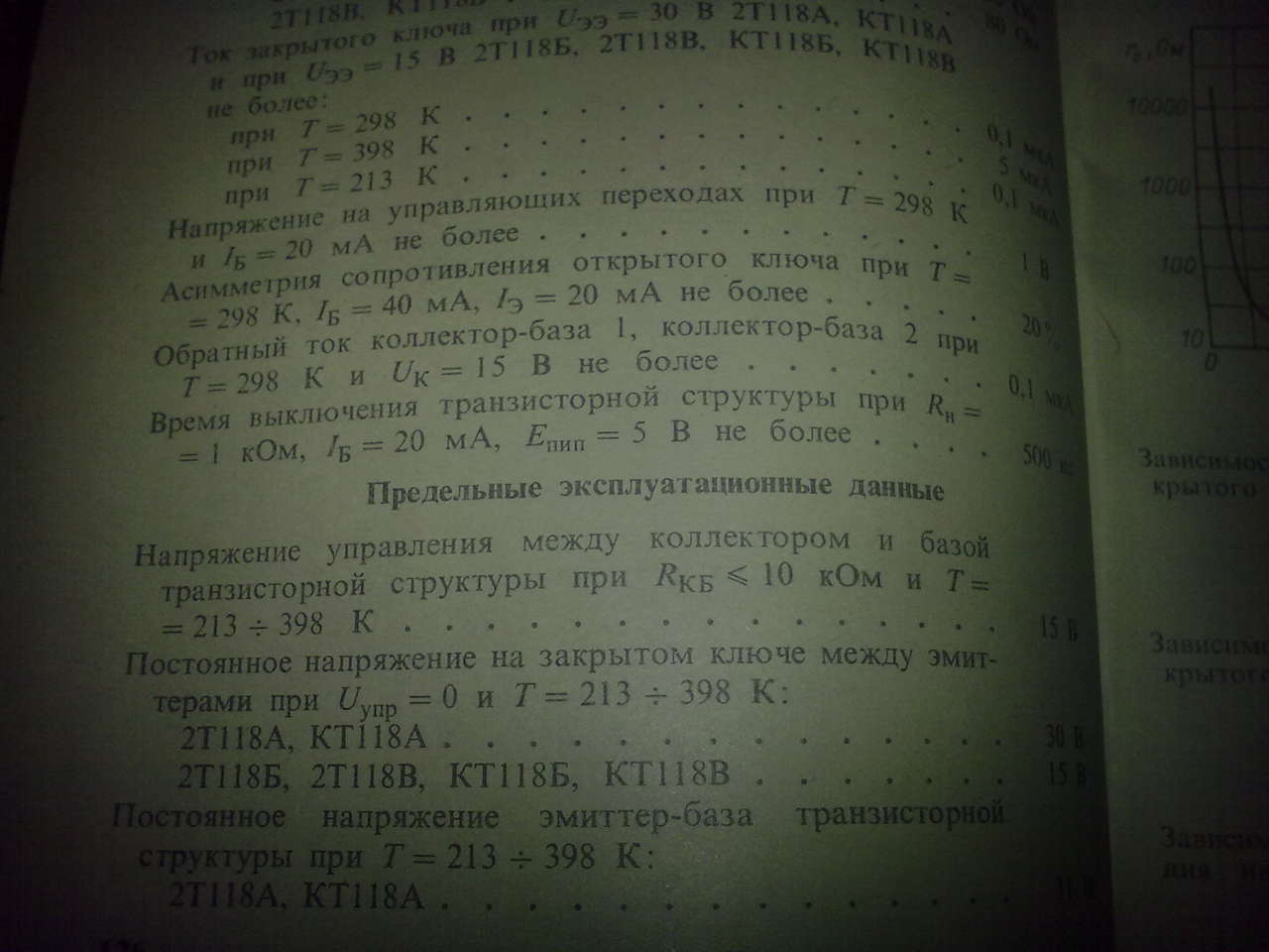  Параметры КТ118