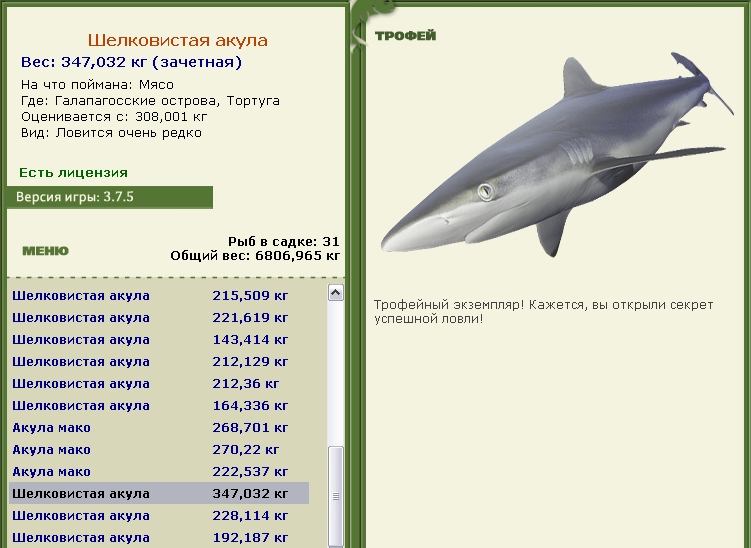 Шелковистая акула 