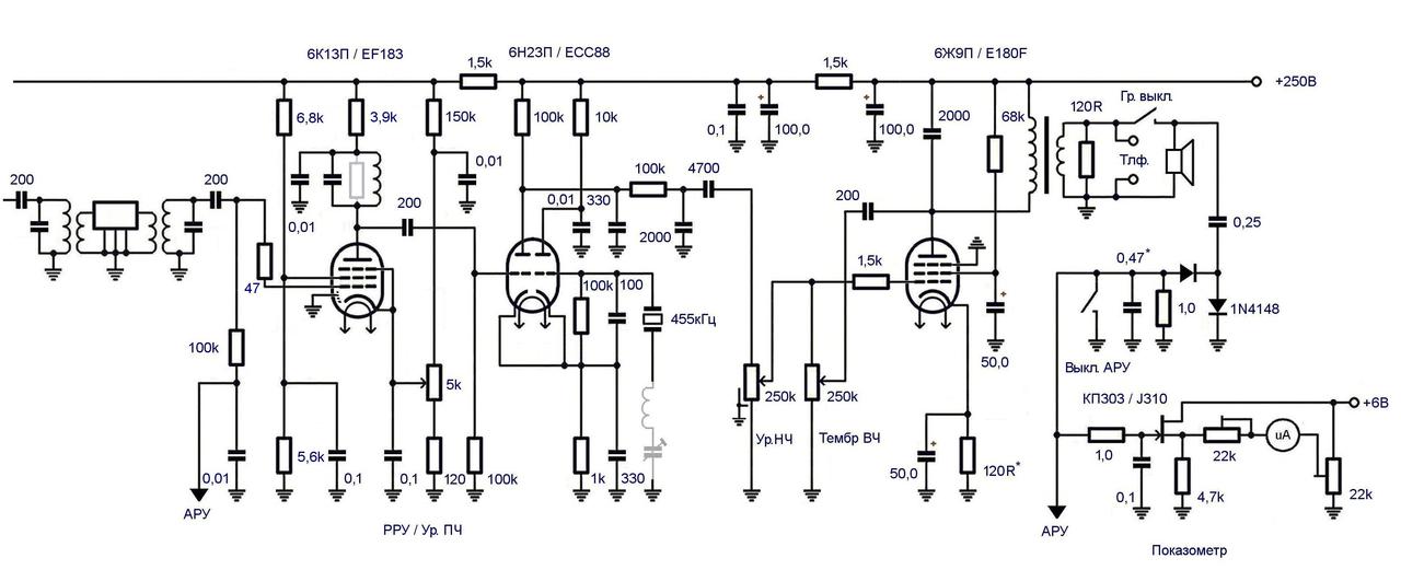 Увч на 6к13п схемы