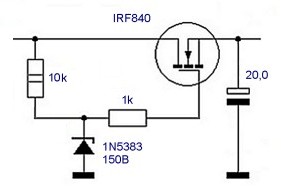 Irf840 схема включения