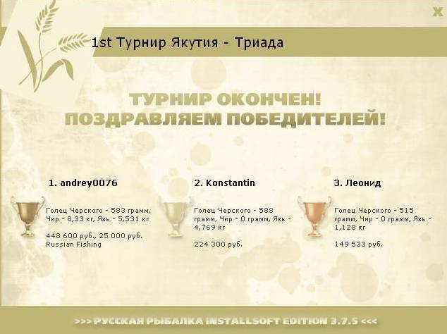 турниры • РУССКАЯ РЫБАЛКА