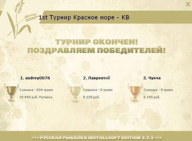 турниры • РУССКАЯ РЫБАЛКА