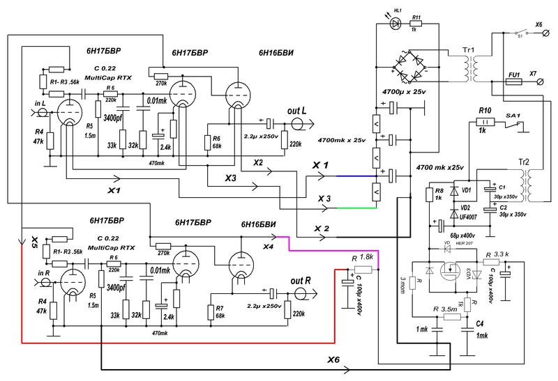 Схема лампового фонокорректора luxman