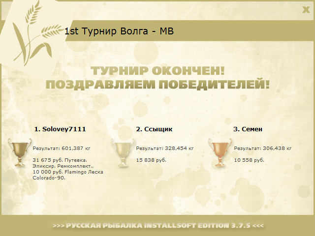  Ремкомплект • Praise-турниры • РУССКАЯ РЫБАЛКА