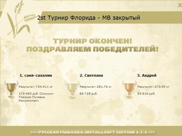 турниры • РУССКАЯ РЫБАЛКА