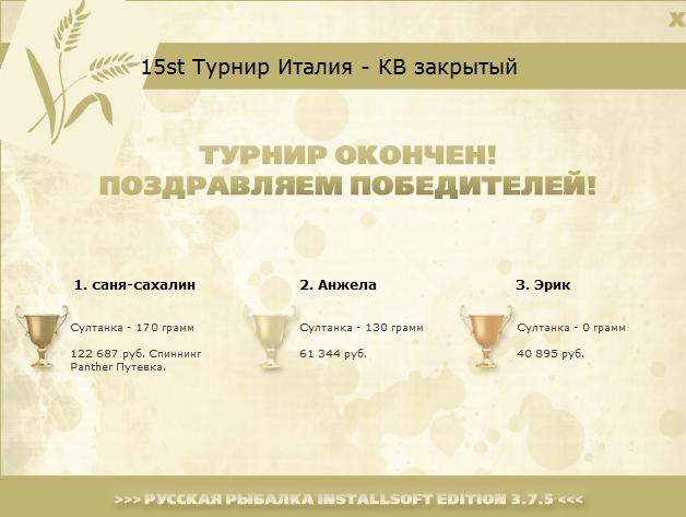 турниры • РУССКАЯ РЫБАЛКА