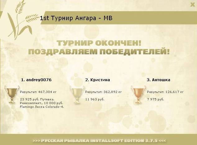  Ремкомплект • Praise-турниры • РУССКАЯ РЫБАЛКА