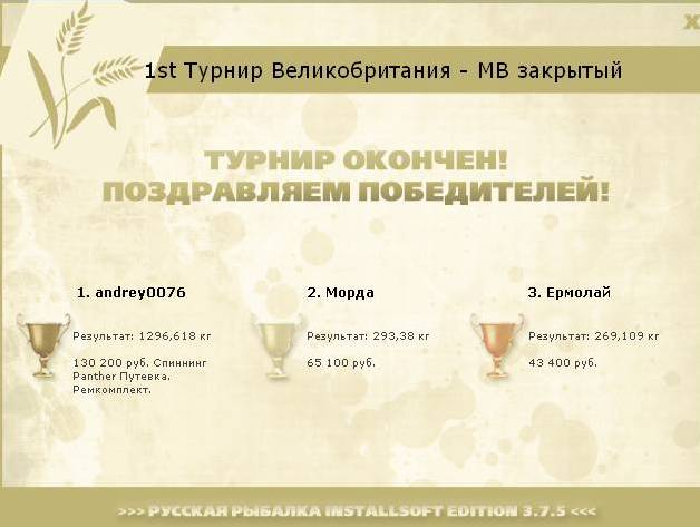  Ремкомплект • Praise-турниры • РУССКАЯ РЫБАЛКА
