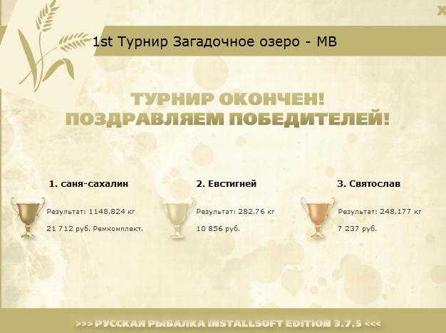 турниры • РУССКАЯ РЫБАЛКА
