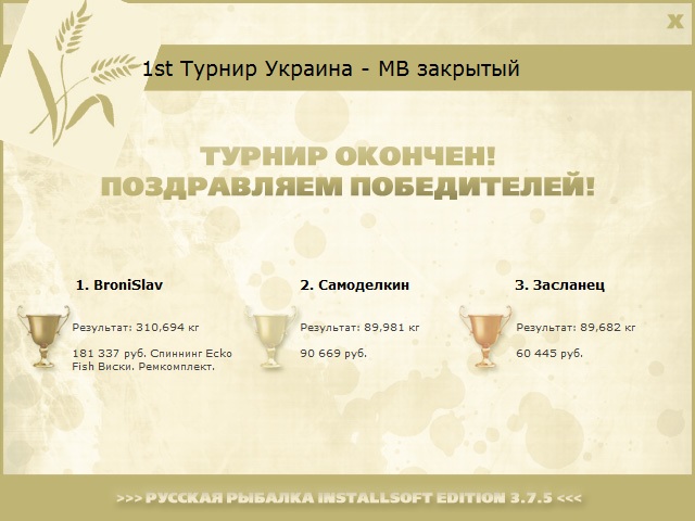  Ремкомплект • Praise-турниры • РУССКАЯ РЫБАЛКА