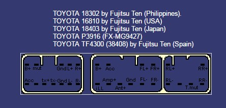 Распиновка 86120 Просмотр темы - Ищу распиновку разъема автомагнитолы toyota 18301