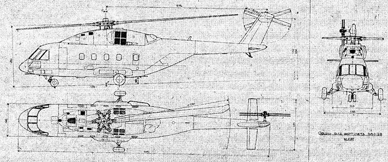 Чертеж вертолета ми 38