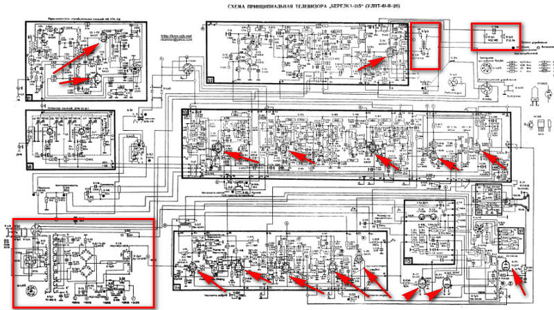 Схема телевизора березка