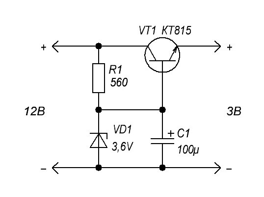 Стабилизатор на 3 вольта своими руками схема