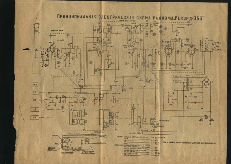 Рекорд 352 радиола схема