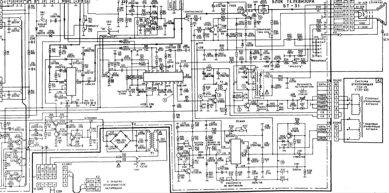 Схема телевизора сапфир 401 1