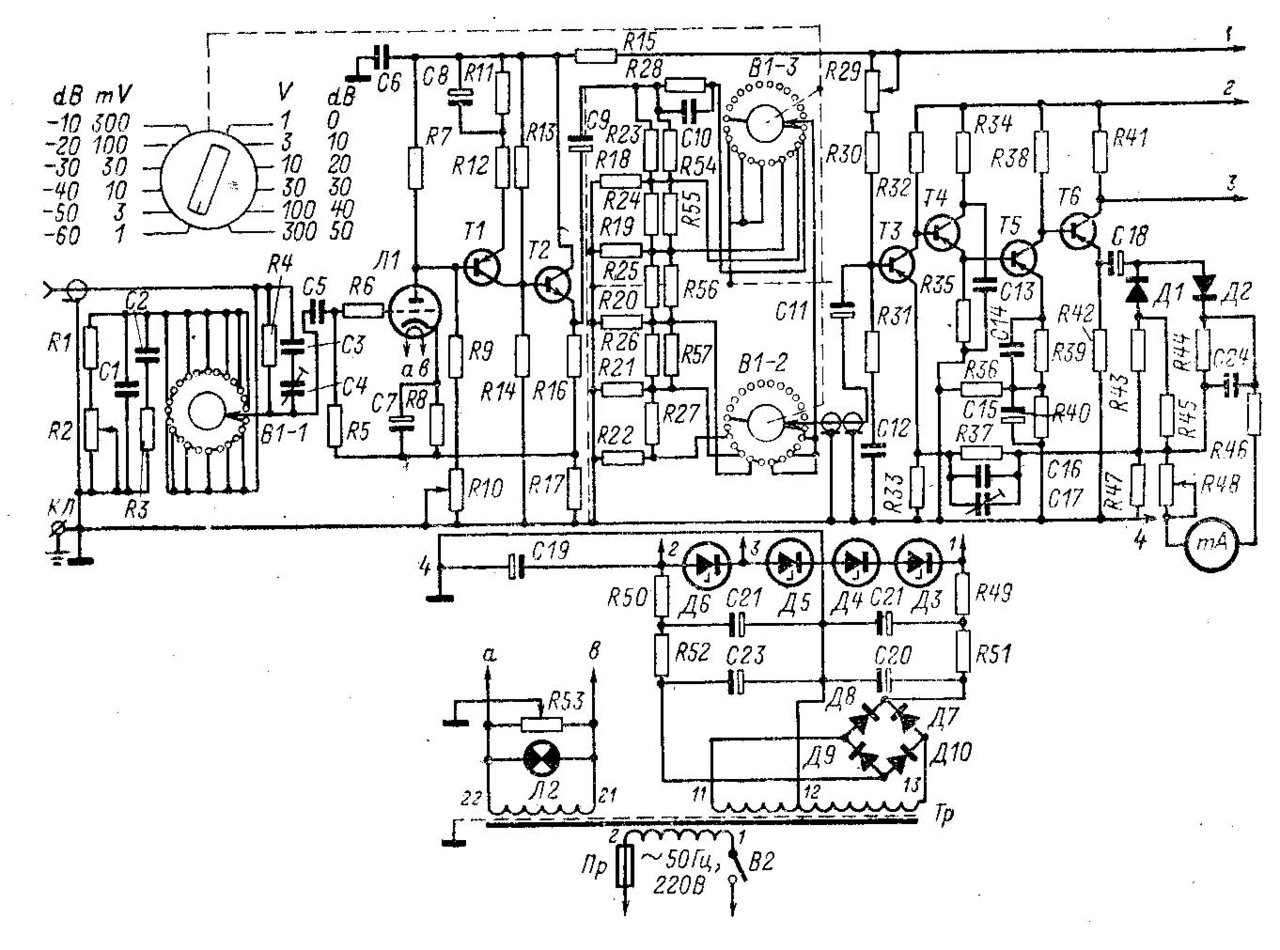 Милливольтметр в3 38 схема электрическая