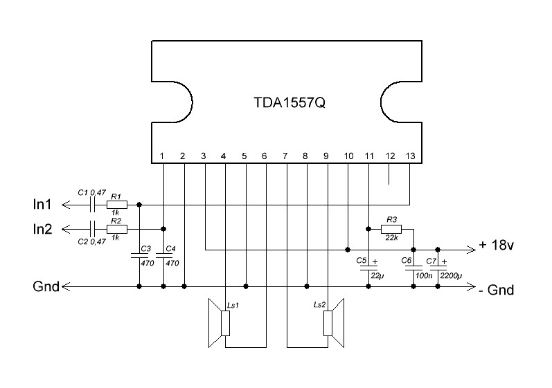 Tda1557q схема усилителя