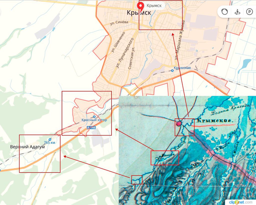 Крымск карта города с улицами и номерами