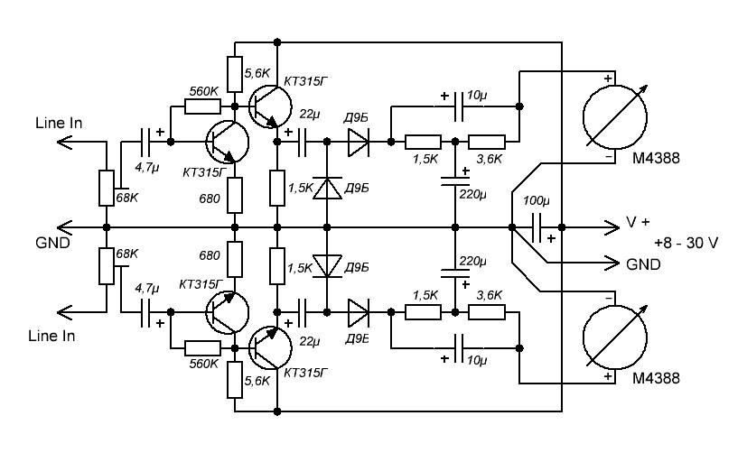 Простой усилитель низкой частоты на трех транзисторах кт315