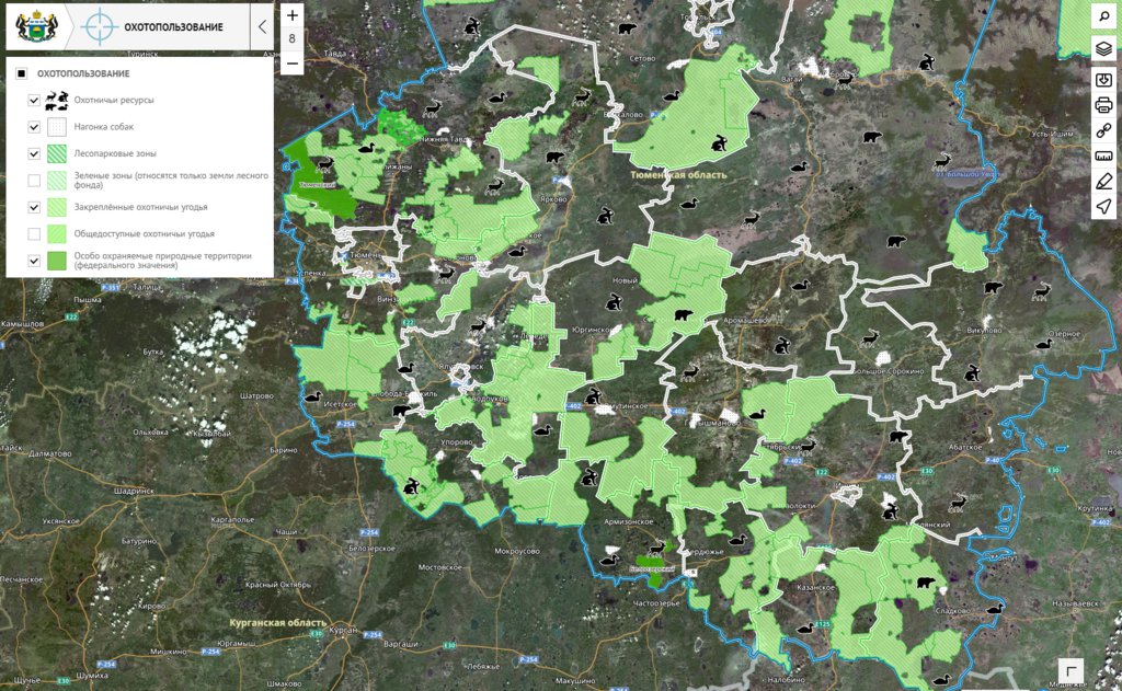 Карта охотугодий тамбовской области