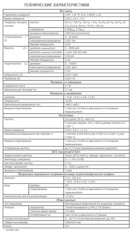  Пинцет-измеритель RLC/ESR