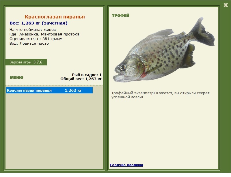 Красноглазая пиранья 