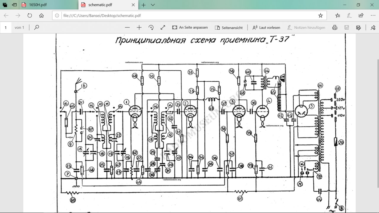 Схема радиоприемника Т-37