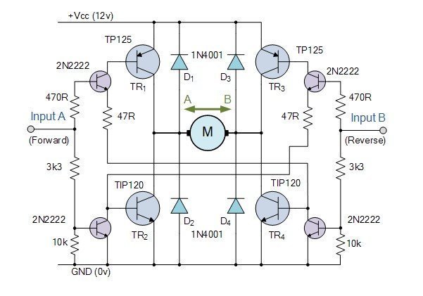 Реверс двигателя постоянного тока. Схему покритикуйте...