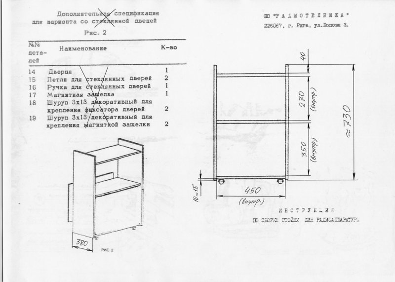  Размеры тумбы radiotehnika