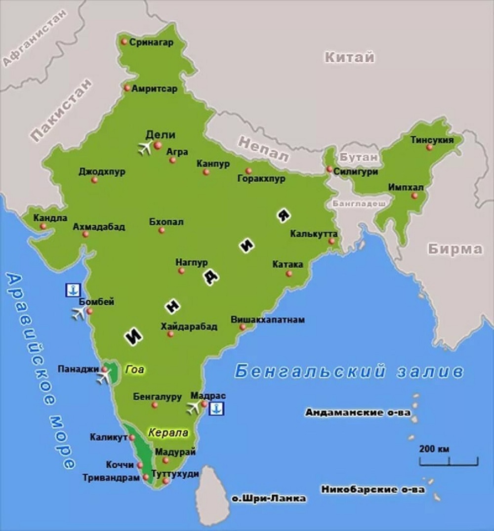 Политическая карта Индии