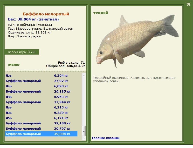 Буффало малоротый 