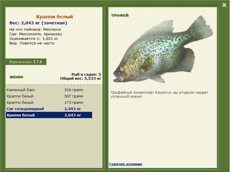 Краппи белый 