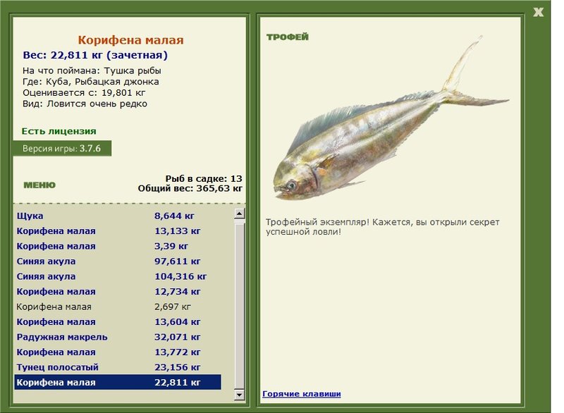 Корифена малая 