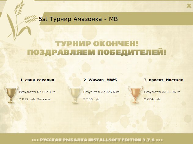 турниры • РУССКАЯ РЫБАЛКА