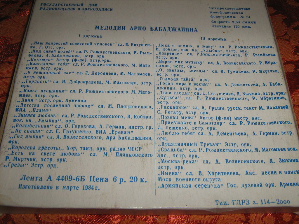 Фонограммы ГДРЗ. - Доска объявлений сайта 