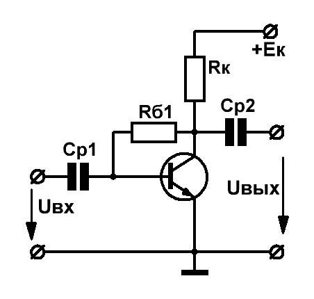 Усилитель на биполярном транзисторе с общим эмиттером схема