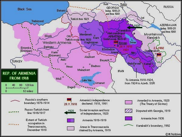 Карта армении 1918