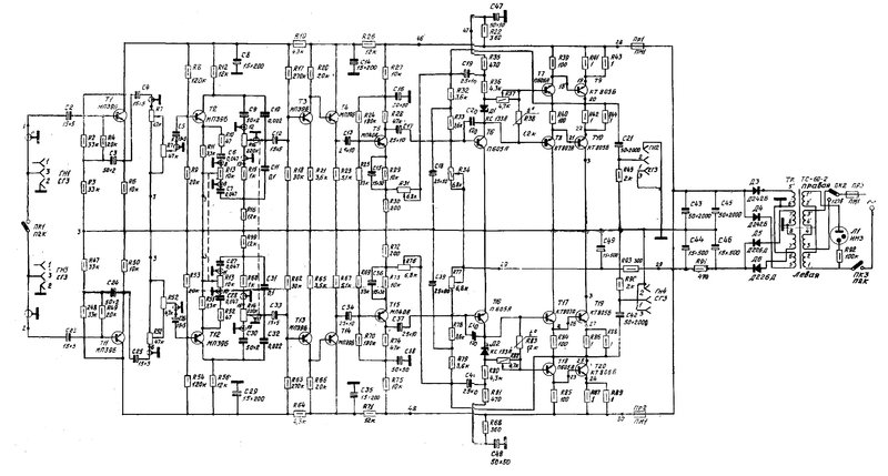 Схема усилителя п70 двухканального