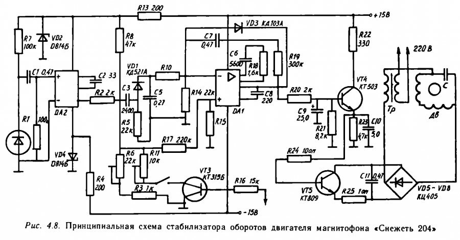 Магнитофон снежеть 204 стерео схема