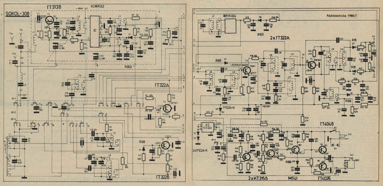Сокол 304 радиоприемник схема