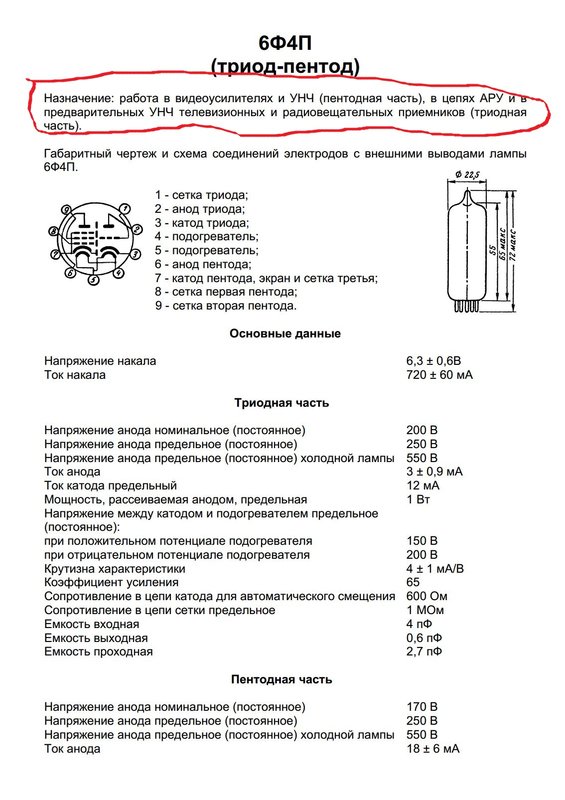 Искажения в усилителе на 6ф3п