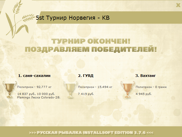 турниры • РУССКАЯ РЫБАЛКА