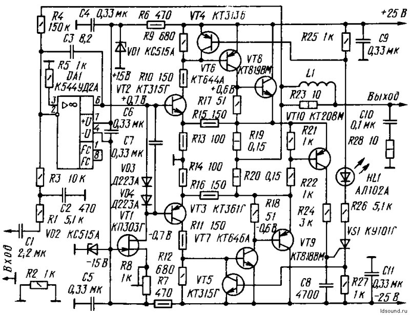 Вот куча всяких схем на оконечнные усилители